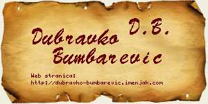 Dubravko Bumbarević vizit kartica